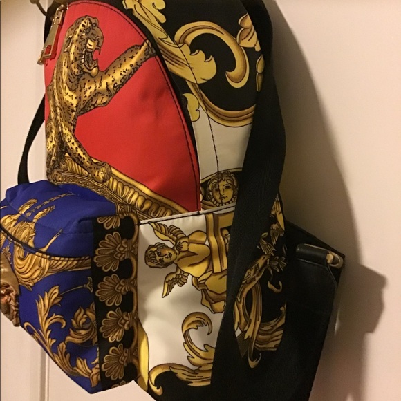 Versace Signature print Gold Medusa Backpack main image 11